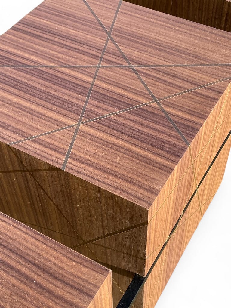 console en Noyer et métal